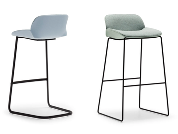 NUEZ BQ2781 - BQ2782 - Sled base high stool with back by Andreu World - view 3